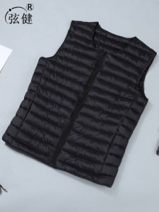 เสื้อกั๊กผ้าฝ้ายขนเป็ดสำหรับผู้ชาย เสื้อคลุมไหล่บาง อบอุ่น ฤดูใบไม้ร่วง/ฤดูหนาว เสื้อกั๊กผ้าฝ้ายสำหรับผู้ชาย แขนยาว ปกติ