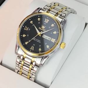 OLEVS | OLEVS 5513 TOP Đồng Hồ Nam Kim Cương La Mã Có Lịch Kép Đồng Hồ Thạch Anh Dây Thép Không Gỉ Kim Dạ Quang Chống Sốc Đồng Hồ Sang Trọng Chống Nước