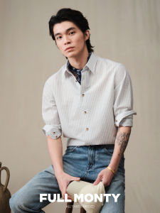 Cotton Breathable Stripe Pattern Shirt Light Thin for Summer