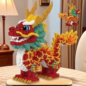 11267 Piece Auspicious Dragon Building Block Set - Educational 3D Puzzle Suitable for Hands-On Learning Perfect Holiday Gift