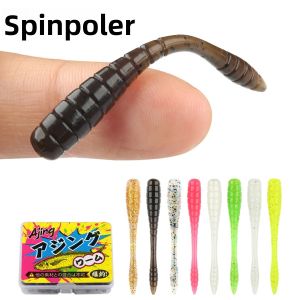 Spinpoler TPR Ajing Mồi Mềm 20 Chiếc Đại Dương Cá Đá Swimbait Worm Wobbler Nổi Mồi Nhân Tạo Cho Câu Cá Biển Chất Lượng Cao