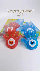 Sesame Beginnings Baby Water Filled Silicone Teether Hand-Shaped Infant Teething Toy Soft & Gentle