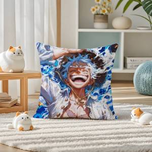 Bandai | One Piece Kozuki Oden Anime Plush Pillow Cover Soft Short Plush Cushion Cover For Sofa Bedroom Home Decor Gift Decoration