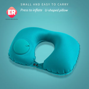 【ER】Press Type Inflatable U-shaped Pillow Outdoor Camping Travel Pillows Portable Neck Protection Pillow