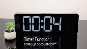 AKIRO MALAYSIA LED Digital Wall Clock USB Charging Large Display Time Date 12/24H Temperature Dual Alarm Clock Jam Digital 数字钟