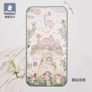 ผ้านอนเย็นผ้าไหมน้ำแข็ง Little Tiny สำหรับเด็กแรกเกิดและเด็กเล็ก ผ้าปูเตียงแบบอ่อนนุ่ม ขนาดใหญ่ ผ้าฝ้ายผสมสำหรับฤดูร้อน