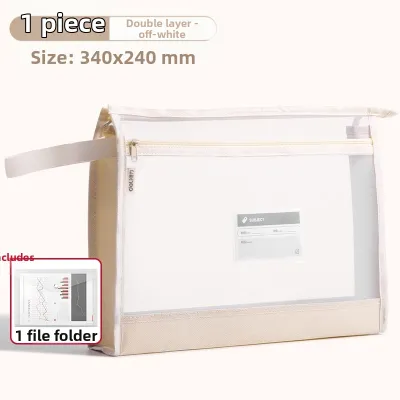 De Li | A4 File Folder Dual Layer Mesh Zippered Organizer