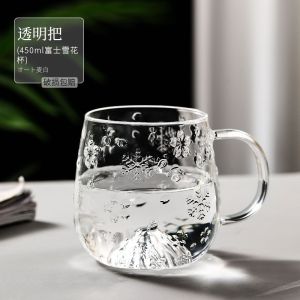 แก้วน้ำแก้วบอโรซิลิเกตสูง ทนความร้อน สำหรับผู้หญิง ใช้ในบ้าน แก้วน้ำชาลายดอกไม้ สวยงาม ทนทานต่อแรงกระแทก แก้วกาแฟ สีเขียว สำหรับชา