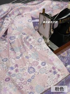 Tím / Tím Violet / Tím Hoa Cà Vải Thổ Cẩm Hoa Màu Hồng Phong Cách Trung Quốc Áo Khoác Ngoài Đường Phù Hợp Với Trẻ Em Hán Phục Chất Liệu Quần Áo Vải Jacquard Quá Trình Trang Trí Nhà