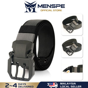 MENSPE Men Belt Outdoor Tactical Belt Double-Sided Use Adjustable Belt Rotating Buckle Nylon Waistband Two-Color Belt Youth Sports Canvas Pant Belt Simple Nice Waistband Nylon