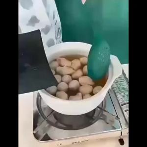 Silicone Skimmer Spoon Non-Stick Cooking Slotted Colander Spoon Skimmer Strainer Kitchen Sink Ladle Strainer Silicone Filter