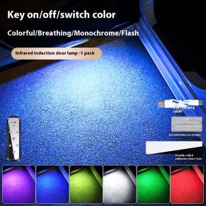 Car Warning Light Anti-Collision Anti-Rear-End Light No-Wiring Door Light Colorful Flashing LED Atmosphere Welcome Light