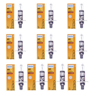 Philips | Philips 10 Lamps H1 12V 55W P14.5S Original Car Halogen Headlight 3200K Standard Auto Replace Genuine Bulb 12258PRC1