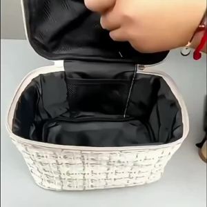 1 pc Multi-functional classic large-capacity cosmetic bag double zipper with handle portable travel wash bag