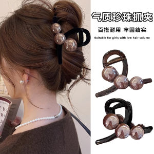 Elegant Pearl Shark Fin Hair Clip Womens Luxury Stylish New 2025 Back of Head Clip Fashionable Hair Accessories
