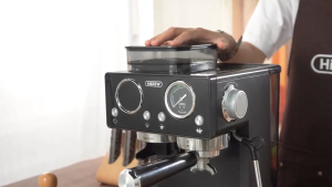 Máy pha và xay cà phê bán tự động 3 trong 1 Espresso Cappuccino Latte. Kết hợp 20 chế độ xay. Thương hiệu Mỹ cao cấp HiBREW - H20 - Bảo hành 12 tháng