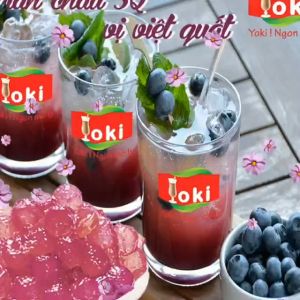 Combo Trân châu 3Q vị việt quất Yoki và Trân châu 3Q vị dâu Yoki