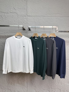 High Quality Designer Mens Long Sleeve T-Shirt Comfortable Luxury Simple Embroidery Solid Color New Autumn Fashion Youthful