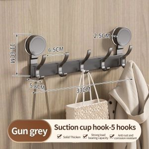 No Need To Drill Suction Cup Kitchen Hook Bathroom Clothes Hooks Storage Rack Hook Door Wall Hanging Householdaccessories