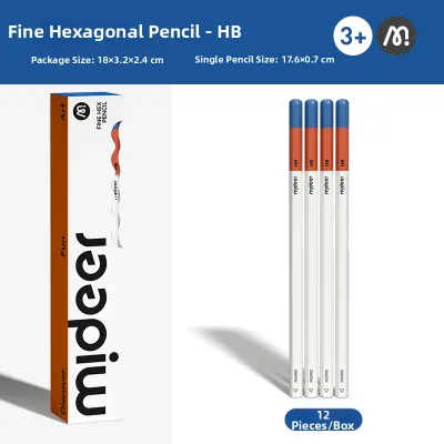 Mideer Meaty Pencil Set for Beginners Coloring Charcoal Triangle Rod Writing Stationery Supplies 2B 4B HB 6B Lead Pencil