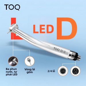 Đầu Mài Nha Khoa Tốc Độ Cao LED Tích Hợp Máy Phát Điện Đầu Xoắn Có Nút Nhấn 2/4 Lỗ Chất Lượng A Hộp Mực Khí Nén Của TOQ