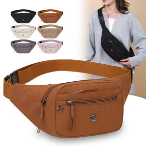Womens Waterproof Nylon Convertible Waist Pack with Adjustable Strap Large Capacity Crossbody Chest Bag for Outdoor Activities
