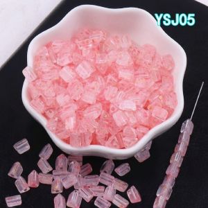 4x6mm transparent gradient triangular glass beads handmade DIY bracelet necklace bead weaving jewelry material accessories