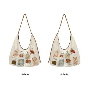 AOSONG | Womens New Autumn/Winter Commuting College Student High-end Shoulder Bag Large Capacity Canvas Bag