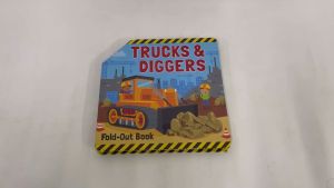 Fold Out Giant Trucks & Diggers Board Book of Construction For Kids & Toddlers with Colourful Illustrations