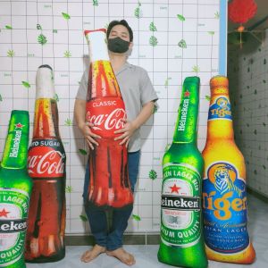 GỐI DÀI HÌNH CHAI BIA SIZE LỚN GỐI ÔM 3D VẢI NHUNG MỀM MỊN AN TOÀN CHO BÉ ẢNH THẬT