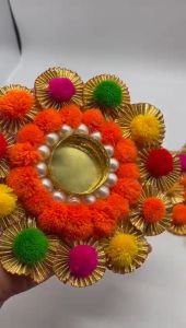 Handmade Reusable  Colourful Tealight Candle Holder Diwali Gift | Pooja Decor | Festive Decor and Rangoli Making Item (Pack of 1 pc)