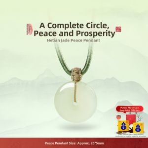 PUTUOSHAN | Hetian Jade Peace Buckle Pendant Necklace for Women