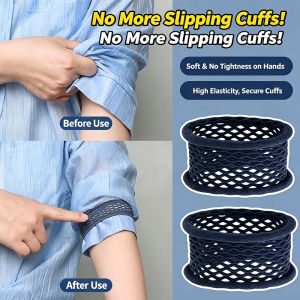 5Pcs Shirt Sleeve Holder Elastic Mesh Sleeve Fixer Bands Anti-slip Clip Arm Cuffs Strap Multi-Use Headband For Daily Use
