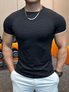 Ultimatesupport | Seamless Embroidered Quick-Drying Stretch Fitted Mens Training Running T-Shirt