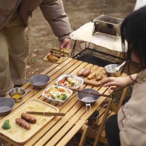 Tempat Pemanggang Daging BBQ Grill Pan Anti Lengket / Alat Bakaran Ayam Ikan Jagung Sosis / Alat Panggang Arang BBQ Portable Outdoor Grill Stove Foldable