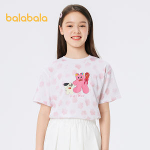 Balabala Trẻ Em Của tay ngắn T Áo Sơ Mi Cho Cô Gái Mùa Hè em bé lớn nhanh khô Áo Cá Tính