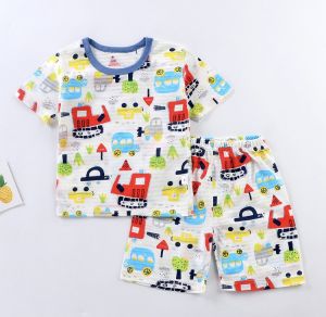 ชุดเด็กแขนสั้นขาสั่น ชุดเด็ก เสื้อผ้าเด็ก ชุดเด็กผ้าใยไผ่ พร้อมส่งจากไทย