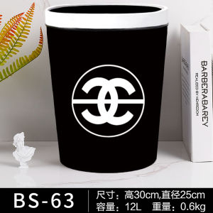 Luxury Bedroom Bathroom Living Room High Value New Style Household Trash Can Leather Shell Press Ring Opening round Barrel Shape