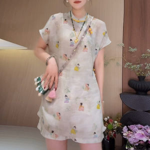 Shalldoer | Fashionable Print Short Sleeve Womens Set Summer New Chinese Style Casual Shorts Two-Piece Suit Trendy Comfortable Clothing