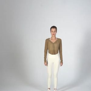 Air active Skin-friendly Yoga Top V-neck Front Button Sports Long Sleeve Crop Top Quick-drying