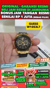 GUESS ORIGINAL - GUESS W1053L7 - WOMEN NG - Hitam - Resin - Diameter 3.9 CM. Water Resist 30 Meter Jamdunia / Jam dunia JD18 GUESS W 1053 L7 W1053 DEL01 # Jam Tangan Wanita Jam Tangan Cewek Jam Wanita Jam Anti Air