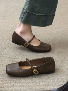 YX | Retro English Style Buckle Flats Mary Jane Shoes