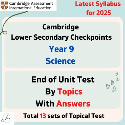 Year 9 Science Cambridge Lower Secondary Topical Test Papers with Answers | Hardcopy | Year 9 Checkpoint Revision Book