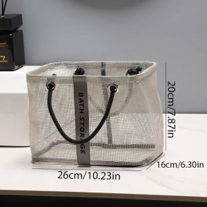 Collapsible Mesh Drain BasketLarge Capacity Cosmetic BagPortable Toiletries Organizerfor BathroomSwimmingGymBeachTravel