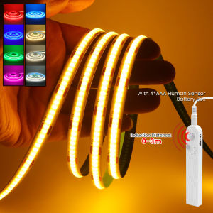 Motion Sensor Dimmerable COB Strip DC 5V 320Leds/M White/Red/Ice Blue/Pink/Yellow 0.5M-5M TV Backlight Ribbon Rope LED Light