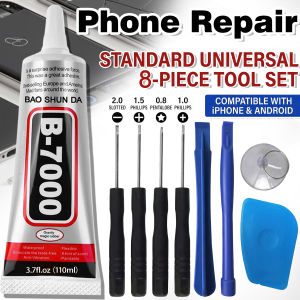 8in1 General B7000 Mobile Phone Screen High-Strength Waterproof  Repair Adhesive Tool Universal Phone Glass Bonding Agent Kit -Multi-Function Disassemble SetLiquid Glue.