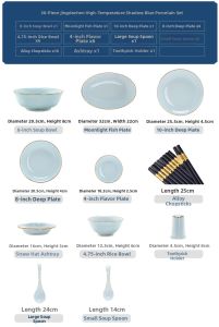 Underglaze Color Gold Rim High-End Tableware Set