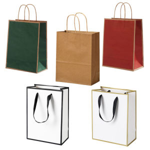 10PCs/Set Kraft Paper Bag w/ Twisted Handle Paper Bag for Gift Thickened Birthday Paper Bags