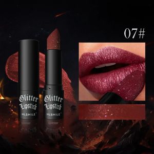 MLSMILE Multi-Color Non-stick Cup Matte Lipstick Flash Lasting Easy Color Diamond Lipstick Dark Halloween Look