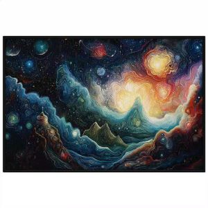 Tranh phong cảnh vũ trụ. Tranh treo tường dán tường sơn dầu canvas trang trí. CGI-1550